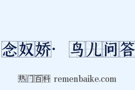 念奴娇·鸟儿问答是什么意思的图片